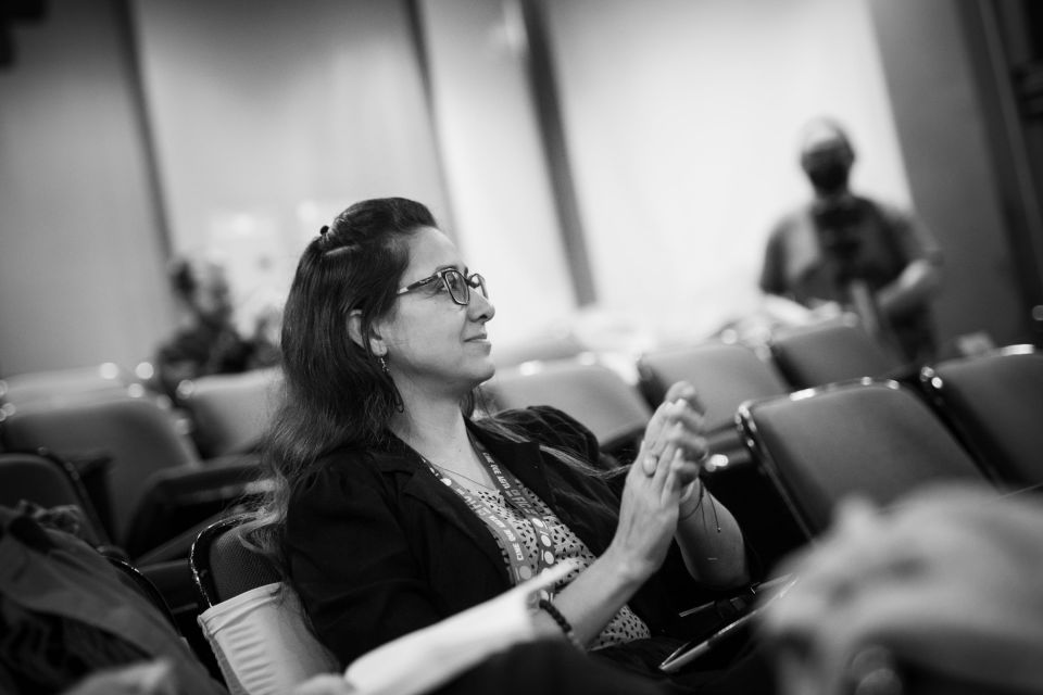 En la Sala Gómez Miralles del Centro de Cine, los puff permiten que les asistentes al Festival puedan disfrutar del cine como en la comodidad de su casa.